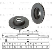 Диск тормозной Blitz, передний, арт. BS0240
