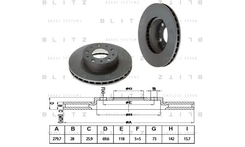 Диск тормозной Blitz, передний, арт. BS0240