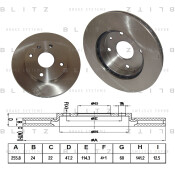 Диск тормозной Blitz, передний, арт. BS0245