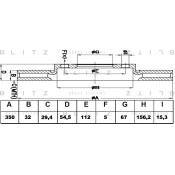Диск тормозной Blitz, передний, арт. BS0246