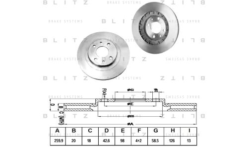 Диск тормозной | перед Blitz, арт. BS0249