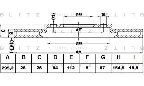 Диск тормозной Blitz, передний, арт. BS0267