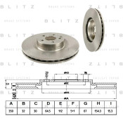 Диск тормозной Blitz, передний, арт. BS0269