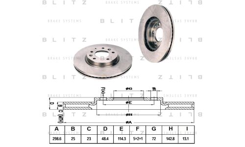 Диск тормозной Blitz, передний, арт. BS0293