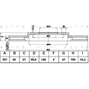 Диск тормозной Blitz, передний, арт. BS0294
