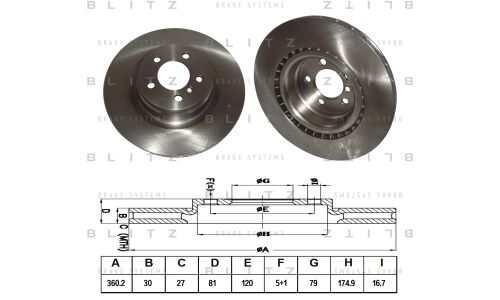 Диск тормозной Blitz, передний, арт. BS0297