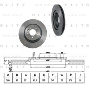 Диск тормозной Blitz, передний, арт. BS0302