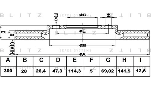 Диск тормозной Blitz, передний, арт. BS0303