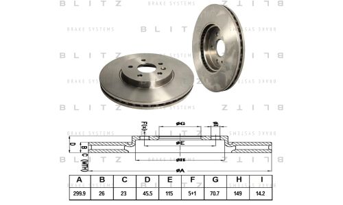 Диск тормозной Blitz, передний, арт. BS0311
