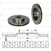 Диск тормозной Blitz, передний, арт. BS0315