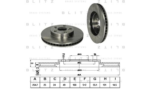 Диск тормозной Blitz, передний, арт. BS0315