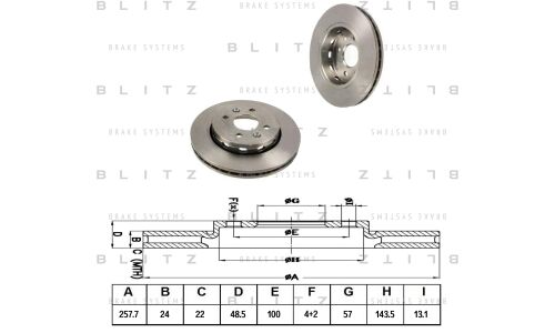 Диск тормозной Blitz, передний, арт. BS0317