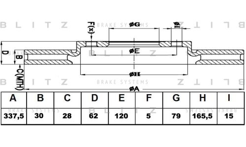 Диск тормозной Blitz, передний, арт. BS0323