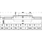 Диск тормозной Blitz, передний, арт. BS0360