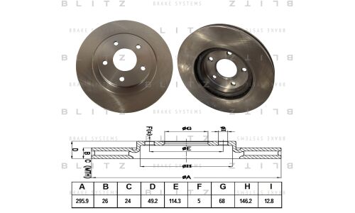 Диск тормозной Blitz, передний, арт. BS0382