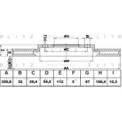 Диск тормозной Blitz, передний, арт. BS0392