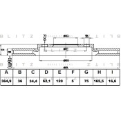 Диск тормозной Blitz, передний, арт. BS0395