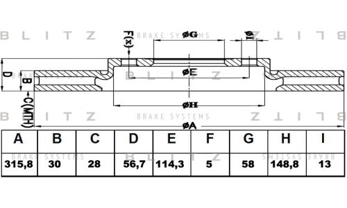 Диск тормозной Blitz, передний, арт. BS0403