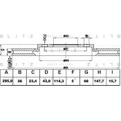 Диск тормозной Blitz, передний, арт. BS0408