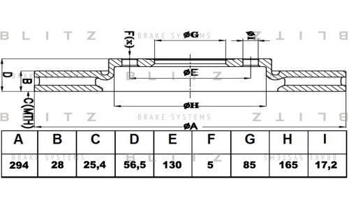 Диск тормозной Blitz, передний, арт. BS0420