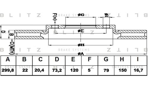 Диск тормозной Blitz, передний, арт. BS0430
