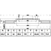 Диск тормозной Blitz, передний, арт. BS0222