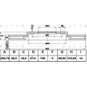 Диск тормозной Blitz, передний, арт. BS0107