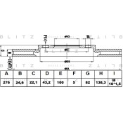 Диск тормозной Blitz, передний, арт. BS0109