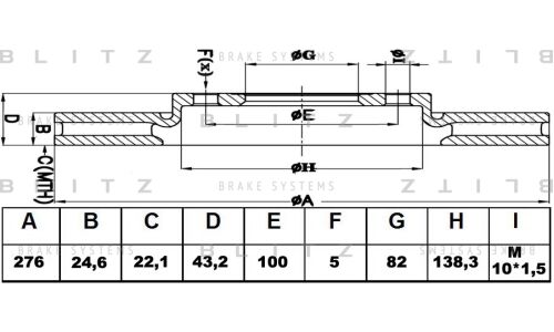 Диск тормозной Blitz, передний, арт. BS0109