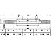 Диск тормозной Blitz, передний, арт. BS0152
