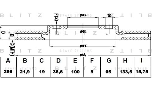 Диск тормозной Blitz, передний, арт. BS0153