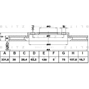 Диск тормозной Blitz, передний, арт. BS0165