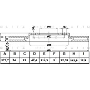 Диск тормозной Blitz, передний, арт. BS0171