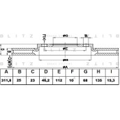 Диск тормозной Blitz, передний, арт. BS0173
