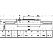 Диск тормозной Blitz, передний, арт. BS0178