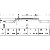Диск тормозной Blitz, передний, арт. BS0210