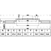 Диск тормозной Blitz, передний, арт. BS0227