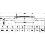 Диск тормозной Blitz, передний, арт. BS0239