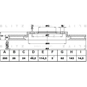 Диск тормозной Blitz, передний, арт. BS0299