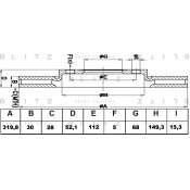 Диск тормозной Blitz, передний, арт. BS0329