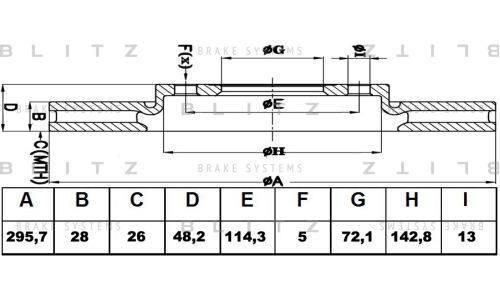 Диск тормозной Blitz, передний, арт. BS0330