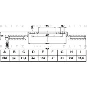 Диск тормозной Blitz, передний, арт. BS0359