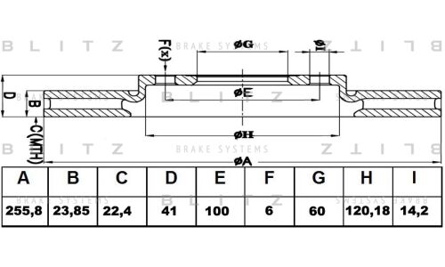 Диск тормозной Blitz, передний, арт. BS0112
