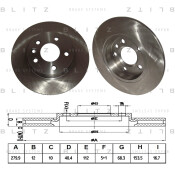 Диск тормозной Blitz, задний, арт. BS0157