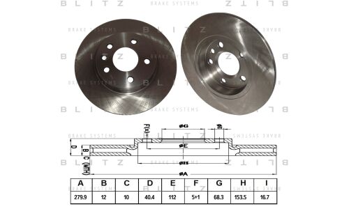 Диск тормозной Blitz, задний, арт. BS0157