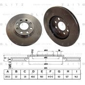 Диск тормозной Blitz, передний, арт. BS0217