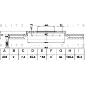 Диск тормозной | зад Blitz, арт. BS0431