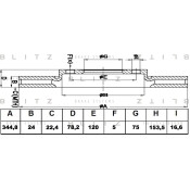 Диск тормозной Blitz, задний, арт. BS0394