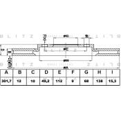 Диск тормозной Blitz, задний, арт. BS0400