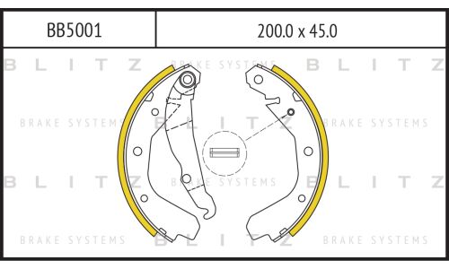 Колодки тормозные барабанные Blitz, арт. BB5001
